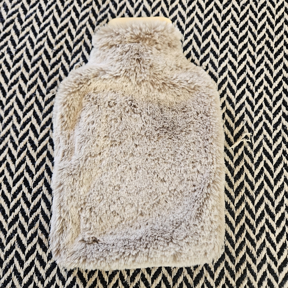 Like-New Faux Fur Covered Hot Water Bottle For Stress/Cramps/Relaxation, Etc.
